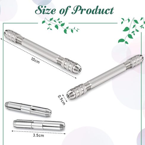 Zhehao Double Ended Pin Vise DIY Hand Drill Pin Vise Resin Drill Wire Twisting Tools with Copper Collet Copper Drill Jewelry Making Tools for DIY Hairpin Keychain Bracelets Necklace (2 Pieces) in Kuwait