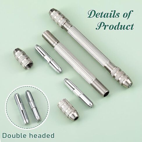 Zhehao Double Ended Pin Vise DIY Hand Drill Pin Vise Resin Drill Wire Twisting Tools with Copper Collet Copper Drill Jewelry Making Tools for DIY Hairpin Keychain Bracelets Necklace (2 Pieces) in Kuwait