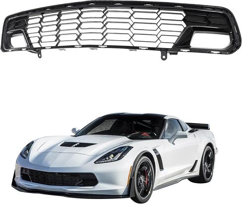 Front Bumper Grill Lower Glossy Black Grille Without Camera For 2014 2015 2016 2017 2018 2019 Chevrolet Corvette C7 in Saudi Arabia