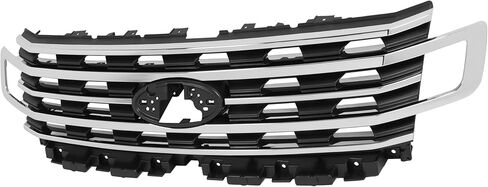 Front Grill Compatible with 2018-2021 Ford Expedition Plastic(ABS) Bumper Grille Chrome Trim Assembly Silvery+Black Replacement for FO1200648 JL1Z8A284AB in Saudi Arabia