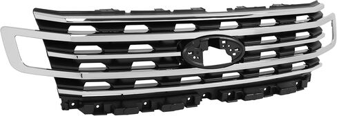 Front Grill Compatible with 2018-2021 Ford Expedition Plastic(ABS) Bumper Grille Chrome Trim Assembly Silvery+Black Replacement for FO1200648 JL1Z8A284AB in Saudi Arabia