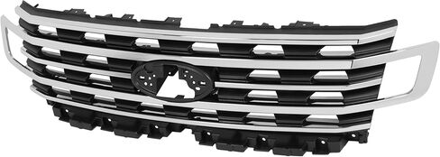 Front Grill Compatible with 2018-2021 Ford Expedition Plastic(ABS) Bumper Grille Chrome Trim Assembly Silvery+Black Replacement for FO1200648 JL1Z8A284AB in Saudi Arabia