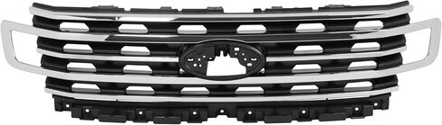 Front Grill Compatible with 2018-2021 Ford Expedition Plastic(ABS) Bumper Grille Chrome Trim Assembly Silvery+Black Replacement for FO1200648 JL1Z8A284AB in Saudi Arabia