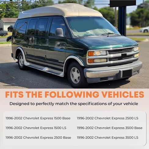 Front Express Grille - Chrome Shell With Gray Insert Grill Compatible With 1996-2002 Chevy Express 1500 2500 3500 GM1200382 15037242 (Fits Composite Headlights Type) in Saudi Arabia