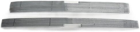IKON MOTORSPORTS Front Upper Grille Insert, Compatible with 2011-2014 Chevy Silverado 2500 HD/3500 HD, Billet Style Chrome Stainless Steel Replacement Front Bumper Hood Billet Grille Assembly, 2PCS in Saudi Arabia