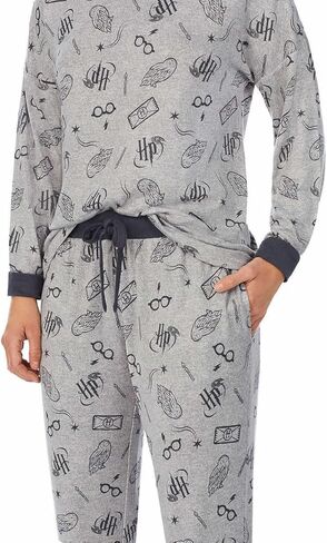 Wizarding World Womens 2-Piece Cozy Pajama Set (US, Alpha, XX-Large, Regular, Regular, Harry Potter Gray) in Kuwait