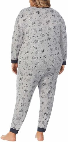 Wizarding World Womens 2-Piece Cozy Pajama Set (US, Alpha, XX-Large, Regular, Regular, Harry Potter Gray) in Kuwait