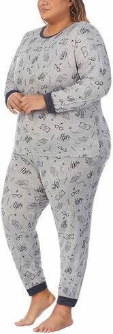 Wizarding World Womens 2-Piece Cozy Pajama Set (US, Alpha, XX-Large, Regular, Regular, Harry Potter Gray) in Kuwait