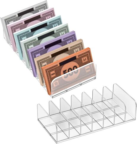 صينية نقود متوافقة مع فتحات مونوبولي 7، منظم نقود أكريليك شفاف، صينية مصرفية متوافقة مع ملحقات مونوبولي (عبوتين، صواني فقط) in Kuwait