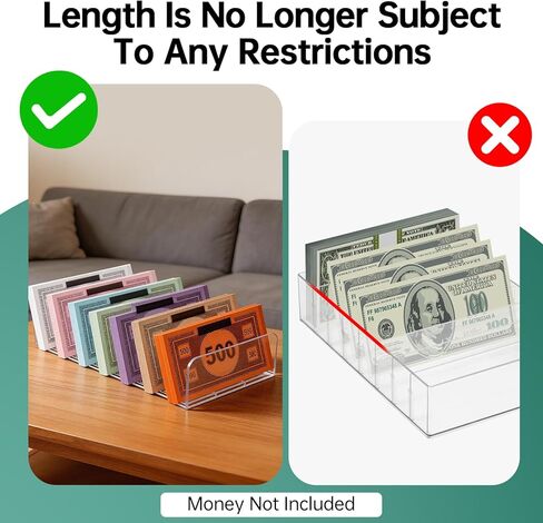 صينية نقود متوافقة مع فتحات مونوبولي 7، منظم نقود أكريليك شفاف، صينية مصرفية متوافقة مع ملحقات مونوبولي (عبوتين، صواني فقط) in Kuwait