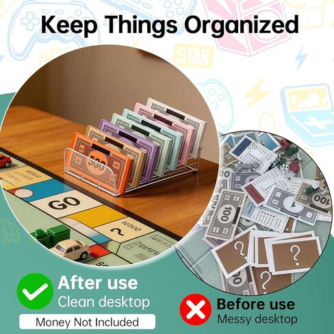 صينية نقود متوافقة مع فتحات مونوبولي 7، منظم نقود أكريليك شفاف، صينية مصرفية متوافقة مع ملحقات مونوبولي (عبوتين، صواني فقط) in Kuwait