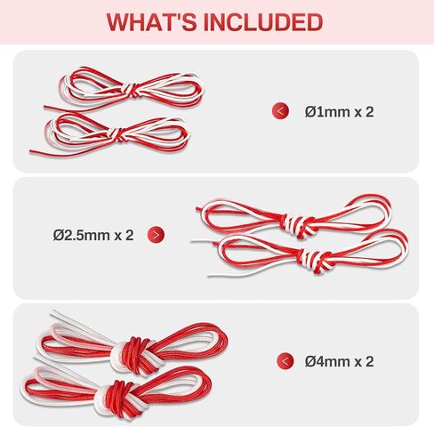 Medarchitect Surgical Knot Tying Practice Rope(6PCS), Suture Training Tool for Medical Students Learning Knot Tying,Two-Color Half Dyed Cord - Ø1mm,Ø2.5mm,Ø4mm (2 pcs Each) in Saudi Arabia