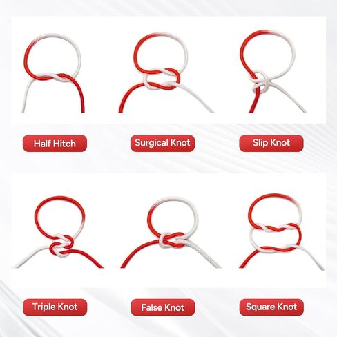 Medarchitect Surgical Knot Tying Practice Rope(6PCS), Suture Training Tool for Medical Students Learning Knot Tying,Two-Color Half Dyed Cord - Ø1mm,Ø2.5mm,Ø4mm (2 pcs Each) in Saudi Arabia