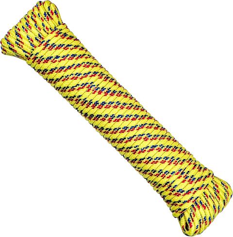 حبل بولي SteadMax بطول 200 قدم، حبل مضفر بالألماس مقاس 3/16 بوصة للاستخدام في الهواء الطلق، سلك حبل للأغراض العامة، مثالي للرياضة، والخيام، والأراجيح، والأرسنة، والأحزمة، والمظلات (عبوتان، 100 قدم لكل منهما) in Kuwait