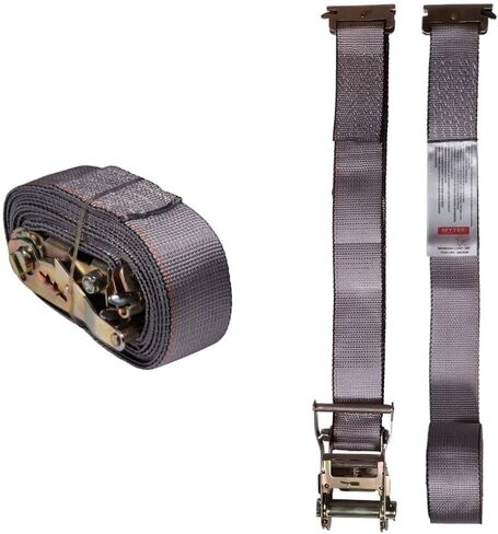 Mytee Products (10 Pack) 2'' x 16' E Track Straps w/Spring E-Fittings - Grey Ratchet Etrack Straps w/Heavy Duty 4000 lbs Breaking Strength for Enclosed Trailers, Trucks & Vans in Saudi Arabia