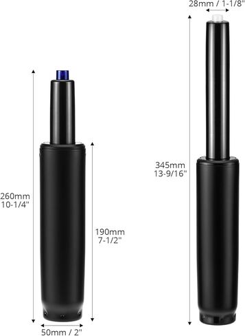 QWORK Gas Lift Cylinder Replacement for Drafting Chairs & Bar Stools, 4'' Stroke, 1000 lbs Capacity, Class 4 (Black) in Saudi Arabia