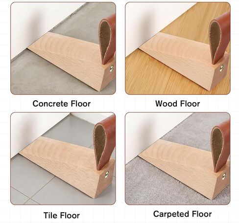Wood Door Stopper Security Door Stopper Non-Slip Doors Stop Wedge Wooden Doorstop for Hotel Bedroom House Office Living Room Hotel Cabin in Saudi Arabia