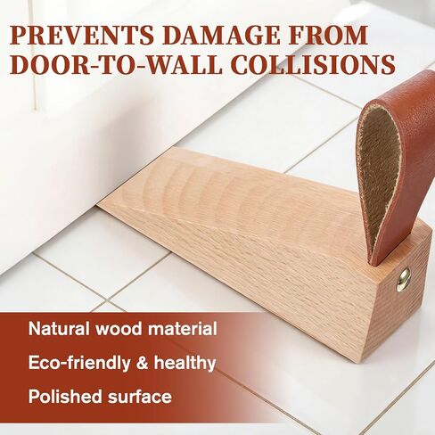 Wood Door Stopper Security Door Stopper Non-Slip Doors Stop Wedge Wooden Doorstop for Hotel Bedroom House Office Living Room Hotel Cabin in Saudi Arabia