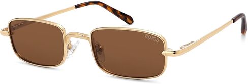 SOJOS Rectangle Polarized Sunglasses for Women Men, UV400 Protection Lightweight Stainless Steel Vintage Driving Shades in Saudi Arabia