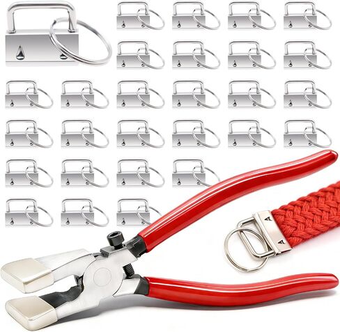 mankk 40PCS 1 inch Key Fob Hardware Set with Key Fob Pliers Keychain,Lanyard,Wristlet Hardware for Key Fob Hardware Install in Saudi Arabia
