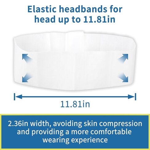 50 قطعة من عصابات الرأس للاستعمال مرة واحدة للمنتجعات الصحية - أربطة رأس مرنة مضادة للانزلاق للوجه والمنتجعات الصحية، أربطة شعر كبيرة الحجم للنساء للعناية بالبشرة والشعر وغسل الوجه ومكياج الوجه وأدوات تجميل الوجه قابلة للتعديل in Kuwait