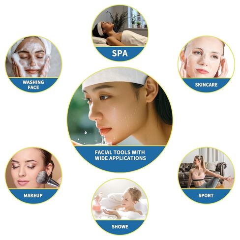 50 قطعة من عصابات الرأس للاستعمال مرة واحدة للمنتجعات الصحية - أربطة رأس مرنة مضادة للانزلاق للوجه والمنتجعات الصحية، أربطة شعر كبيرة الحجم للنساء للعناية بالبشرة والشعر وغسل الوجه ومكياج الوجه وأدوات تجميل الوجه قابلة للتعديل in Kuwait