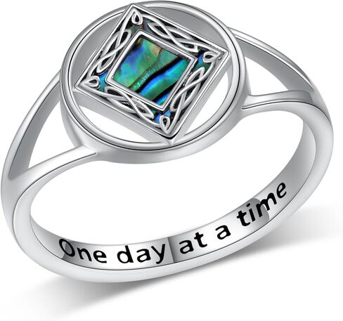 Sobriety Gifts 925 Sterling Silver AA Alcoholics Anonymous NA Narcotics Anonymous Ring Recovery Symbol AA Jewelry Sobriety Gifts for Women in Saudi Arabia