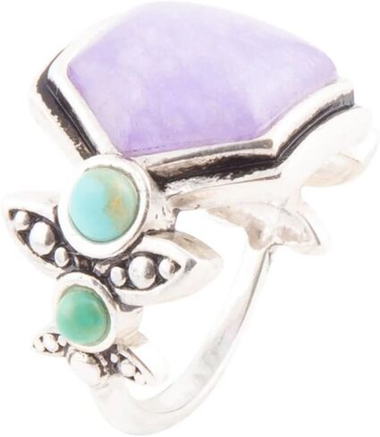 Barse Jewelry Emile Purple Quartz and Blue Turquoise Sterling Silver Ring in Kuwait