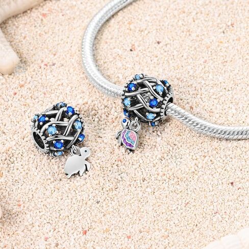 CYCUFF 925 Sterling Silver Charms Suitable for Bracelets Charms Beads, Charm Necklaces Jewellery Gift for Women Family Friends (Sea Wave Turtle Beads) in Kuwait
