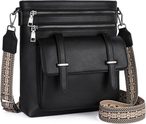 FALAN MULE Crossbody Bags for Women Vegan Leather Crossbody Purse Multi Pocket Shoulder Handbag Travel Purse in Kuwait