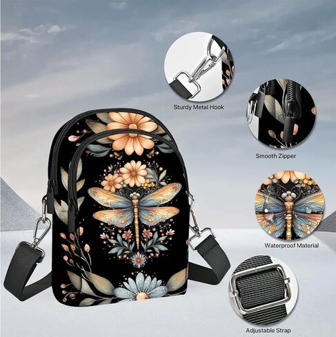 محفظة FyLybois Crossbody للنساء حقيبة الهاتف الخليوي حقائب كتف عادية محفظة مع حزام قابل للتعديل للسفر in Kuwait