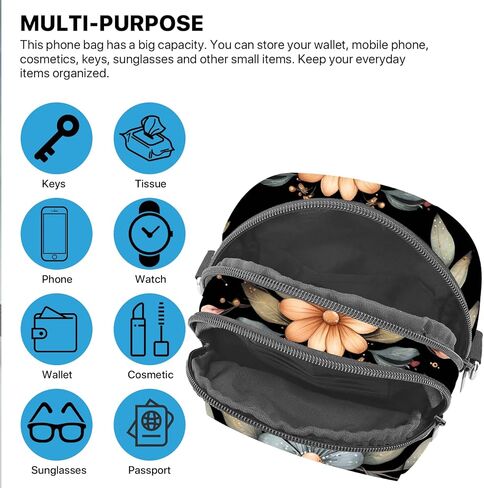 محفظة FyLybois Crossbody للنساء حقيبة الهاتف الخليوي حقائب كتف عادية محفظة مع حزام قابل للتعديل للسفر in Kuwait