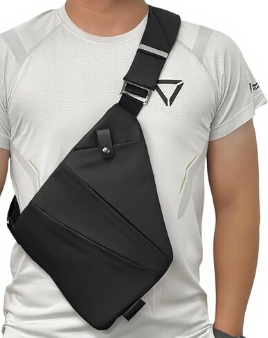 Jan Bark Anti Theft Crossbody Bags for Women and Men, Travel Slim Sling Bag, Shoulder Bag for Sports, Adjustable Strap in Saudi Arabia