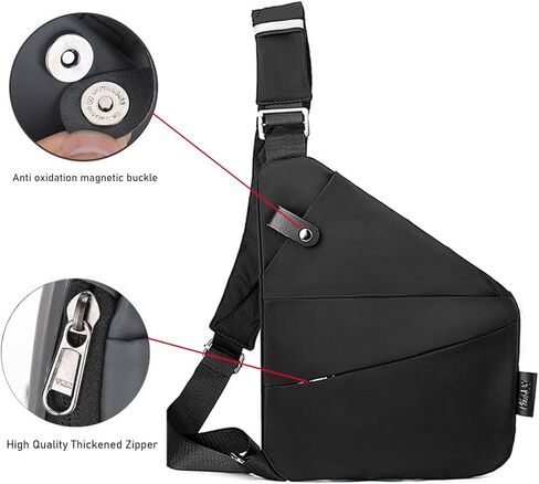 Jan Bark Anti Theft Crossbody Bags for Women and Men, Travel Slim Sling Bag, Shoulder Bag for Sports, Adjustable Strap in Saudi Arabia