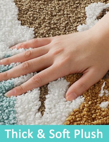 FANSSMILE Beach Bathroom Rug Non-Slip Absorbent Bathroom Mat, Ocean Sea Themed Decor Soft Tufted Plush, Machine Washable Coastal Bathroom Rug for Shower Kids Room Decor (19.7X31.5 Inch, Beach) in Kuwait