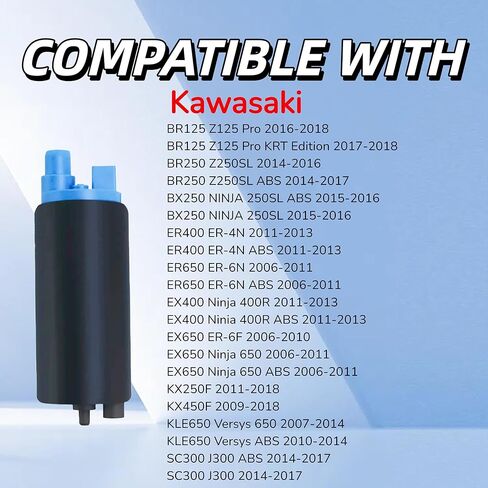 49040-0707 مضخة الوقود لكاواساكي ER-6N KX250 KX250F KX250XC KX450 KX450F Ninja 650R Versys 650 KLX250 KLX300 KLX300R Z125 Pro 2006-2021 استبدال #49040-0707 49040-0711 49040-0744 49040-0755 47-2040 in Kuwait