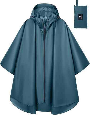SaphiRose Lightweight Waterproof Rain Poncho for Adults with Hood Portable Rainwear for Outdoor in Kuwait