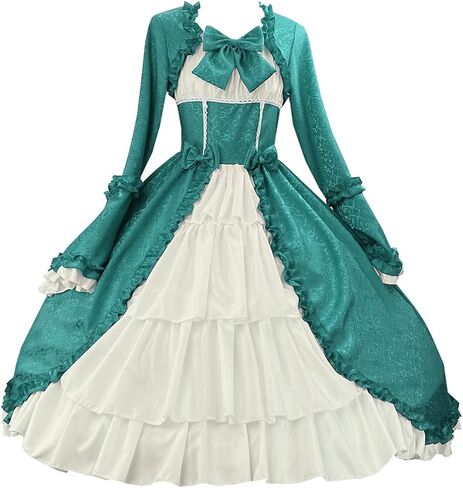 Ez-sofei Women Long Sleeves Gothic Lolita Dress Victorian Renaissance Medieval Cosplay Costume Plus Size in Saudi Arabia