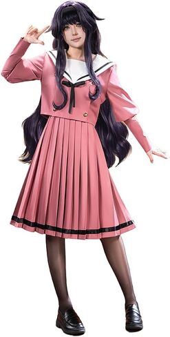 KIRA KIRA The Fragrant Flower Blooms With Dignity Cosplay Costume Doki-R Waguri Kaoruko Pink Dress Costume JK Casual Wear in Kuwait