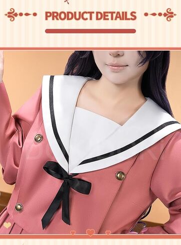 KIRA KIRA The Fragrant Flower Blooms With Dignity Cosplay Costume Doki-R Waguri Kaoruko Pink Dress Costume JK Casual Wear in Kuwait