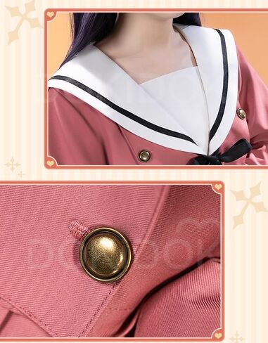 KIRA KIRA The Fragrant Flower Blooms With Dignity Cosplay Costume Doki-R Waguri Kaoruko Pink Dress Costume JK Casual Wear in Kuwait