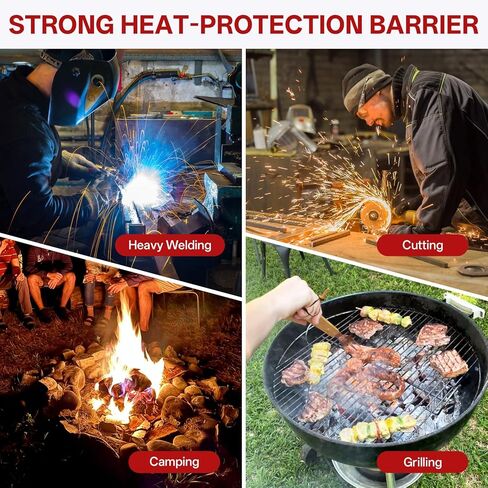 Welding Blanket Fire Resistant Large - 2 Pack 4x6ft Fiberglass Flame Retardant Fabric 1022 °F High Temp Heat Shield Blankets Insulation Mat for Soldering, Grill, Industrial, Smoker, Camping in Kuwait