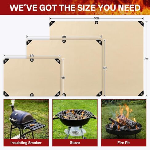 Welding Blanket Fire Resistant Large - 2 Pack 4x6ft Fiberglass Flame Retardant Fabric 1022 °F High Temp Heat Shield Blankets Insulation Mat for Soldering, Grill, Industrial, Smoker, Camping in Kuwait