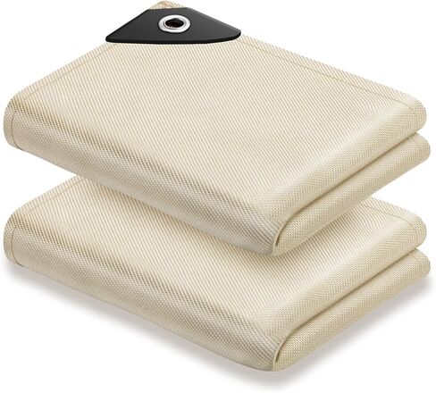 Welding Blanket Fire Resistant Large - 2 Pack 4x6ft Fiberglass Flame Retardant Fabric 1022 °F High Temp Heat Shield Blankets Insulation Mat for Soldering, Grill, Industrial, Smoker, Camping in Kuwait