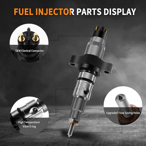 0986435505 0445120238 Diesel Fuel Injector With Connector Tube Compatible with 2004 2005 2006 2007 2008 2009 Dodge Ram 2500 3500 Cummins 5.9 Diesel in Saudi Arabia