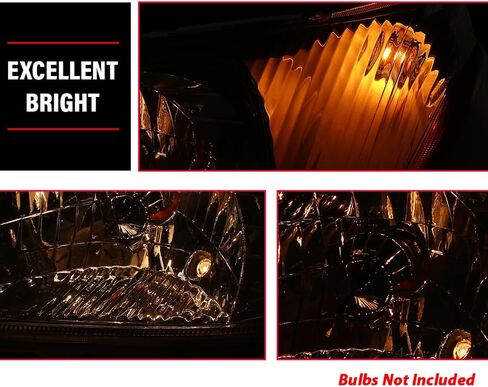 Headlights Assembly Fit For Toyota Echo 2000 2001 2002 Halogen Headlamps, Left Driver & Right Driver Side, Clear Lens Chrome Housing Amber Reflector, 8115052190 8111052190 in Kuwait