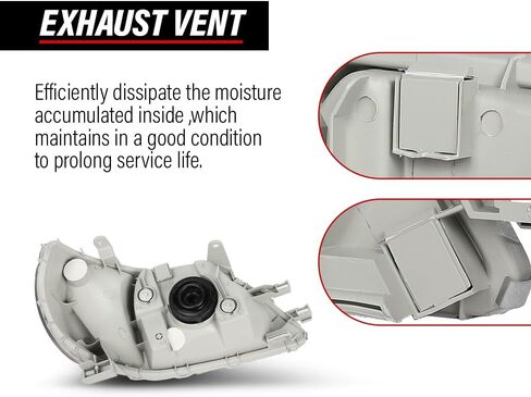 Headlights Assembly Fit For Toyota Echo 2000 2001 2002 Halogen Headlamps, Left Driver & Right Driver Side, Clear Lens Chrome Housing Amber Reflector, 8115052190 8111052190 in Kuwait