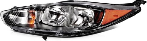 Headlight Assembly Driver and Passenger Side Pair Fit 2014 2015 2016 2017 2018 for Ford for Fiesta Black Housing Amber Reflector Clear Lens Replacement D2BZ13008H (Bulbs Not Included) in Saudi Arabia
