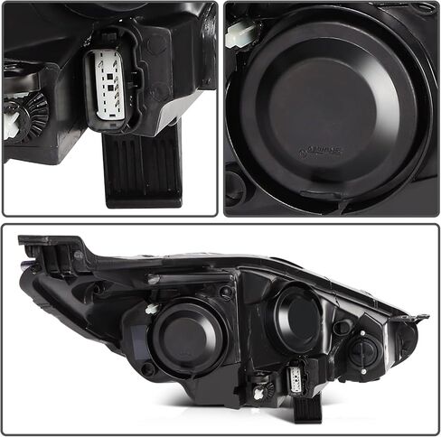 Headlight Assembly Driver and Passenger Side Pair Fit 2014 2015 2016 2017 2018 for Ford for Fiesta Black Housing Amber Reflector Clear Lens Replacement D2BZ13008H (Bulbs Not Included) in Saudi Arabia