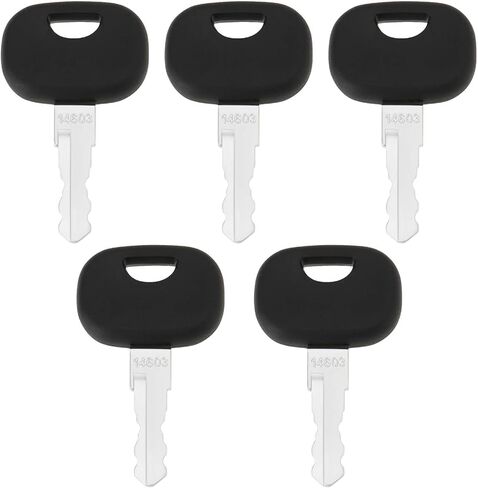 eMagTech 5pcs 14MST Ignition Switch Keys 14603 14607 14707 14657 Compatible with JCB Compatible with Manitou Compatible with Skytrak Compatible with New Holland Compatible with Volvo Excavator, Black in Saudi Arabia